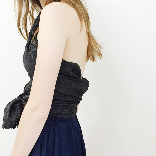 Johan Vintage Black Pleats Shirt Johan Vintage Black Pleats Shirt
