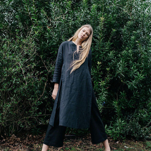 Sherie Muijs Shirt No. 9 - Navy Linen Sherie Muijs Shirt No. 9 - Navy Linen