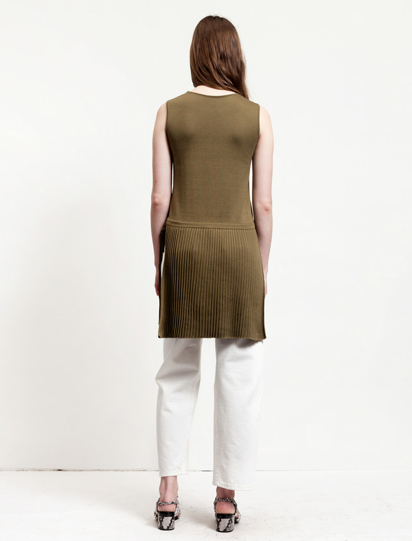 1205 Pleated Knit Top Khaki 1205 Pleated Knit Top Khaki