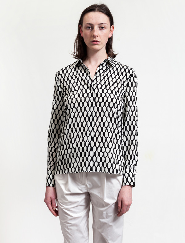 Marimekko Womens Scale Print Silk Shirt Marimekko Womens Scale Print Silk Shirt