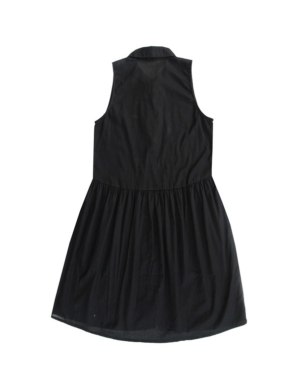 ALI GOLDEN BUTTON-UP DRESS - BLACK ALI GOLDEN BUTTON-UP DRESS - BLACK