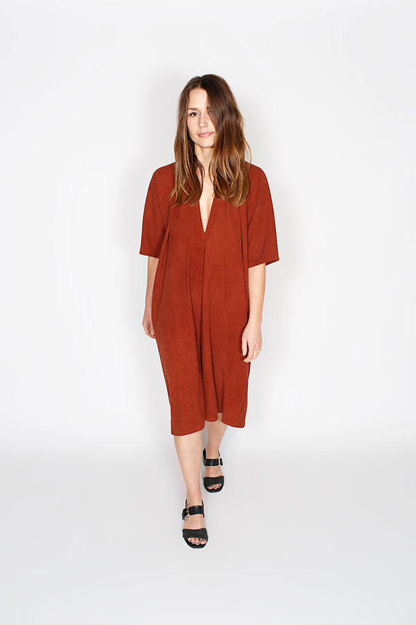 Miranda Bennett Rust Muse Dress, Silk Miranda Bennett Rust Muse Dress, Silk