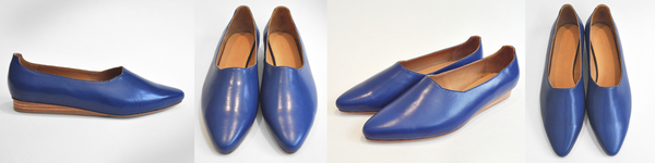 The Palatines Paratus High Vamp Wedge in Blue The Palatines Paratus High Vamp Wedge in Blue