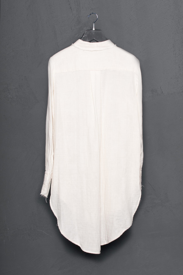 Raw Edge Crinkled Cotton Button Up Raw Edge Crinkled Cotton Button Up