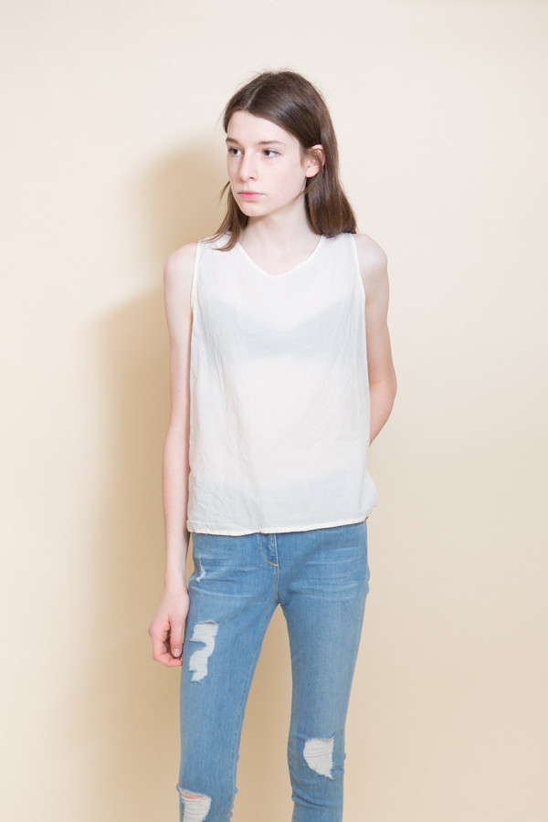 Woven Cotton Tank / Cream Woven Cotton Tank / Cream