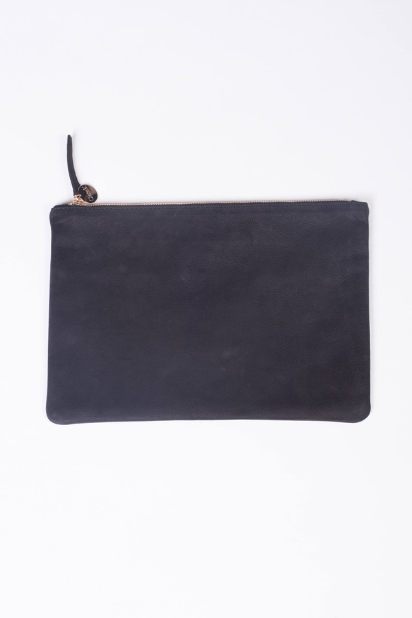 Clare V. Core Maison Flat Clutch Black Nubuck Clare V. Core Maison Flat Clutch Black Nubuck