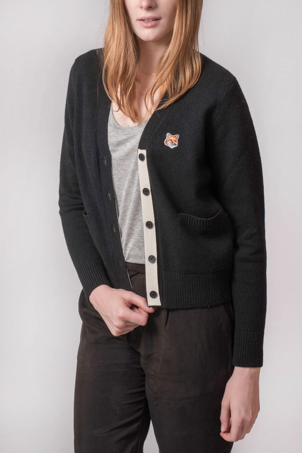 Maison Kitsune Lambswool Classic Cardigan Maison Kitsune Lambswool Classic Cardigan