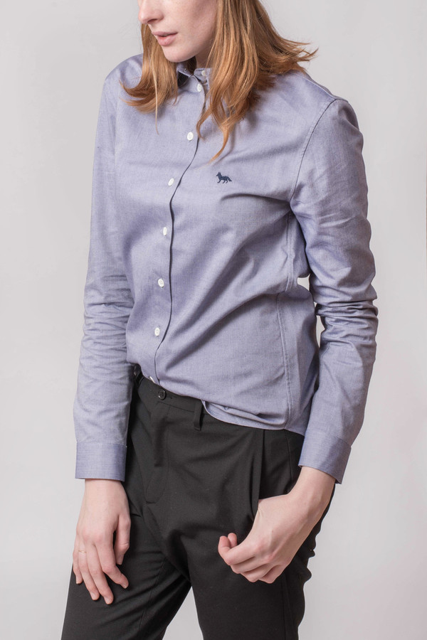 Maison Kitsune Oxford Classic Shirt With Embroidery Fox Maison Kitsune Oxford Classic Shirt With Embroidery Fox