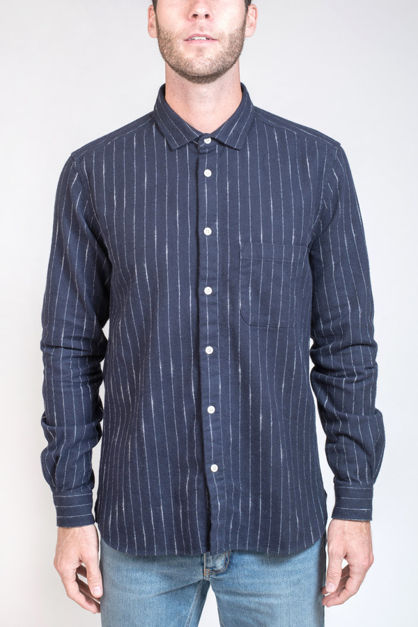 Men's YMC Pinstripe Button Down Shirt Men's YMC Pinstripe Button Down Shirt