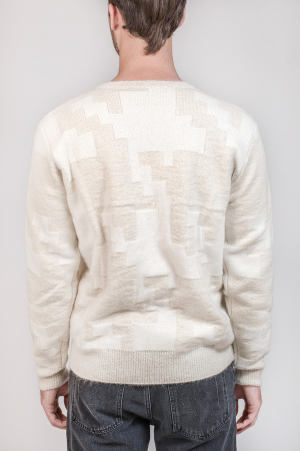 Men's Maison Kitsune Prince Of Wales Sweater Men's Maison Kitsune Prince Of Wales Sweater