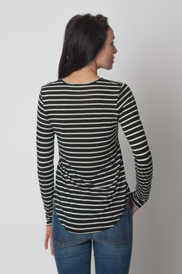 The Lady & the Sailor Round Bottom Tee Black Stripe The Lady & the Sailor Round Bottom Tee Black Stripe