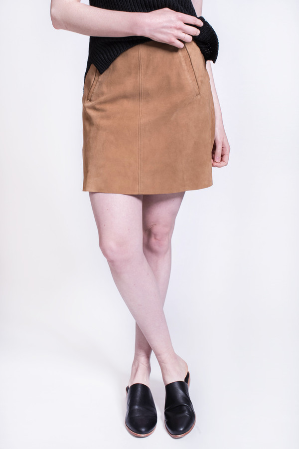 Wood Wood Sidney Skirt Light Brown Suede Wood Wood Sidney Skirt Light Brown Suede