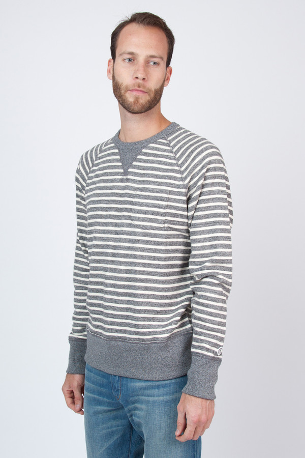 Men's Todd Snyder Champion Stripe Pocket Sweatshirt Men's Todd Snyder Champion Stripe Pocket Sweatshirt