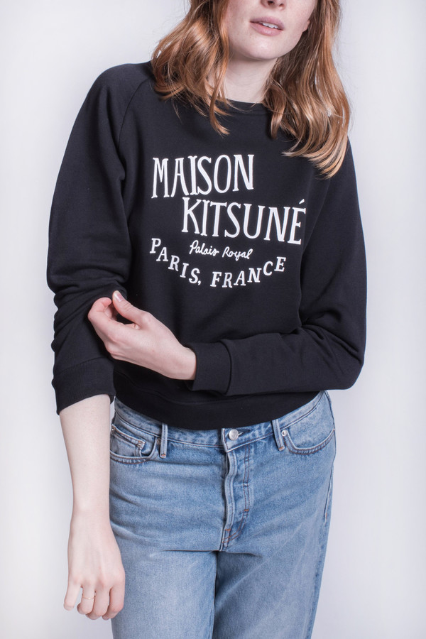 Maison Kitsune Sweatshirt Palais Royal Black Maison Kitsune Sweatshirt Palais Royal Black