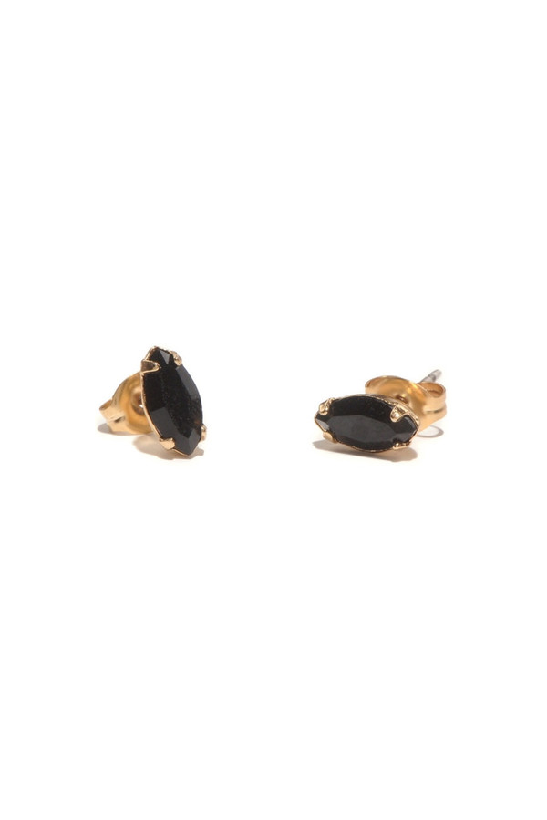 Bing Bang NYC Tiny Marquis Studs Jet Black Crystal Bing Bang NYC Tiny Marquis Studs Jet Black Crystal