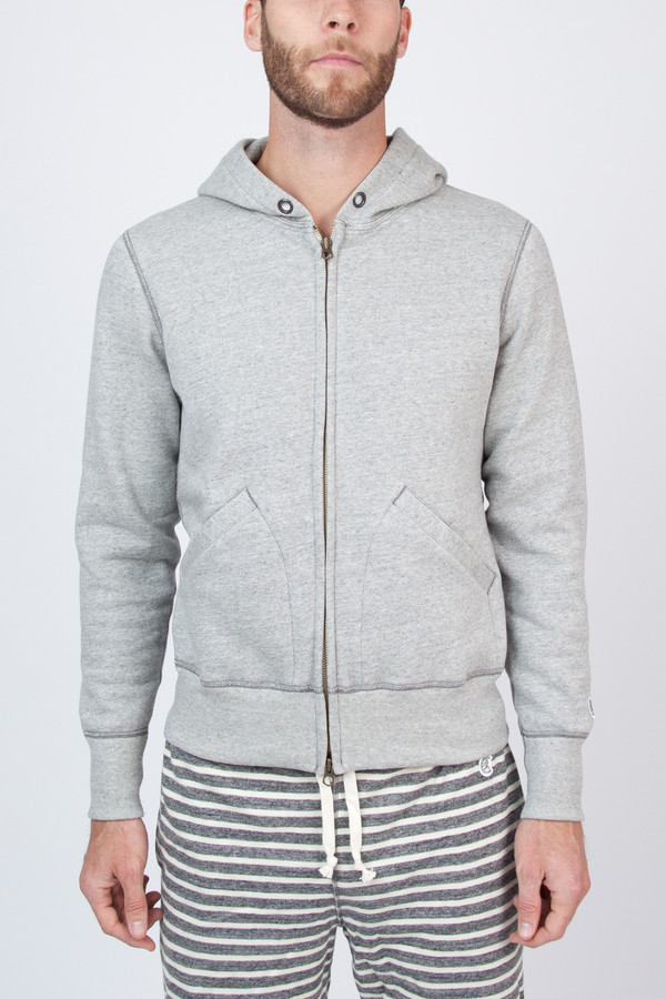 Men's Todd Snyder Champion Vintage Full Zip Hoodie in Grey Heather Men's Todd Snyder Champion Vintage Full Zip Hoodie in Grey Heather