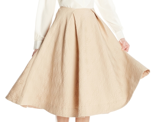 Vincetta Embossed Camel Cotton Circle Skirt Vincetta Embossed Camel Cotton Circle Skirt