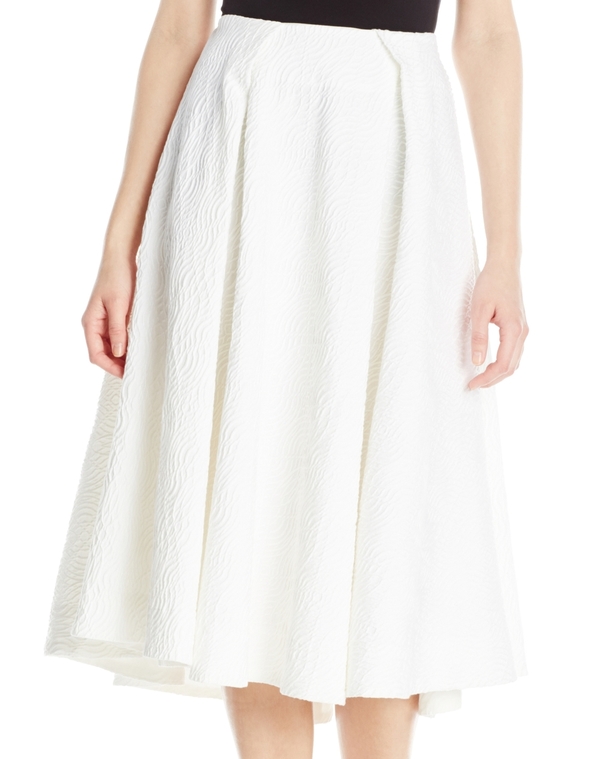 Vincetta White Embossed Circle Skirt Vincetta White Embossed Circle Skirt