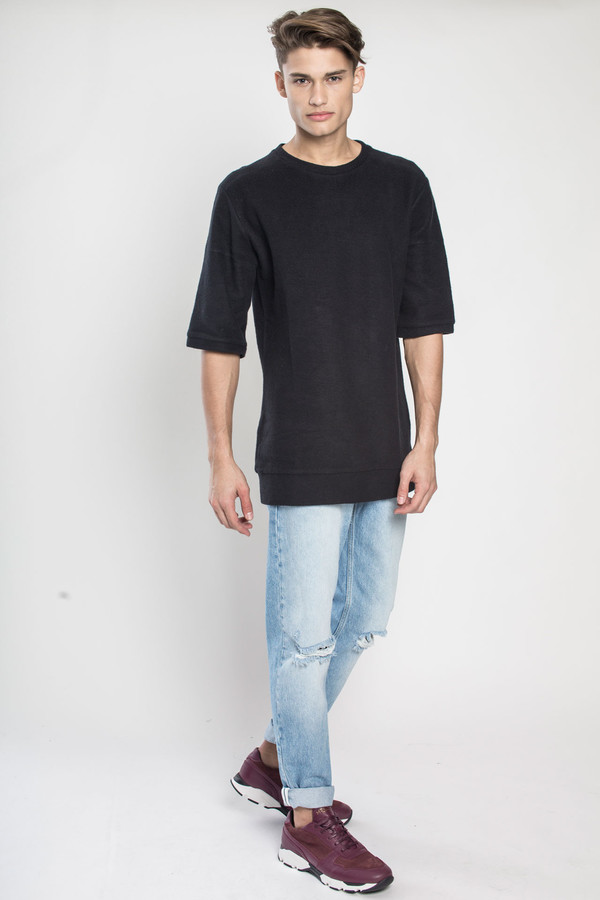 Men's TOURNE DE TRANSMISSION Baseball Sweat in Black Men's TOURNE DE TRANSMISSION Baseball Sweat in Black