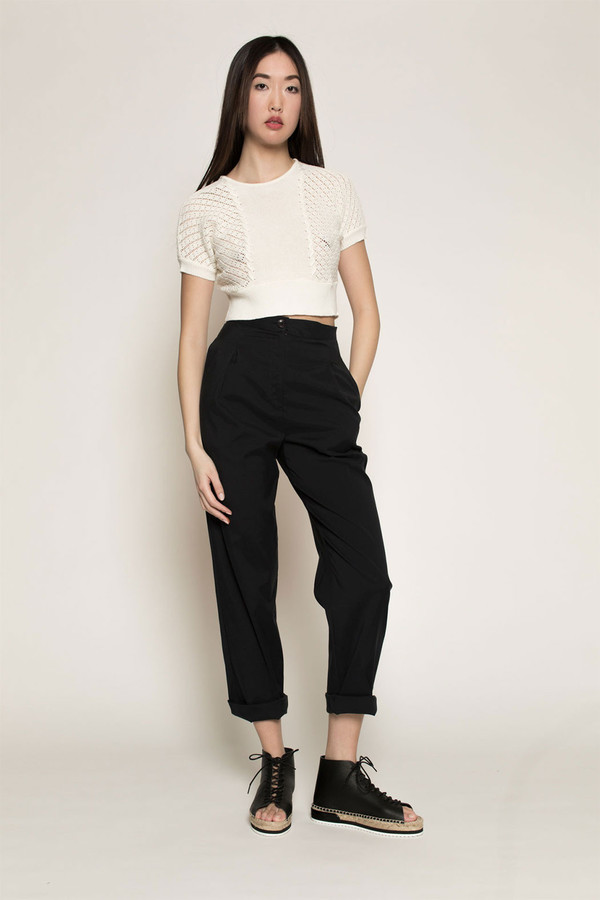 Kurt Lyle Betty Crop Sweater in Almost White Kurt Lyle Betty Crop Sweater in Almost White