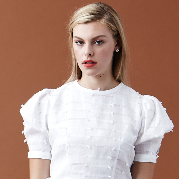 Nikki Chasin Delilah Puff Sleeve Top - Linen Eyelash Nikki Chasin Delilah Puff Sleeve Top - Linen Eyelash