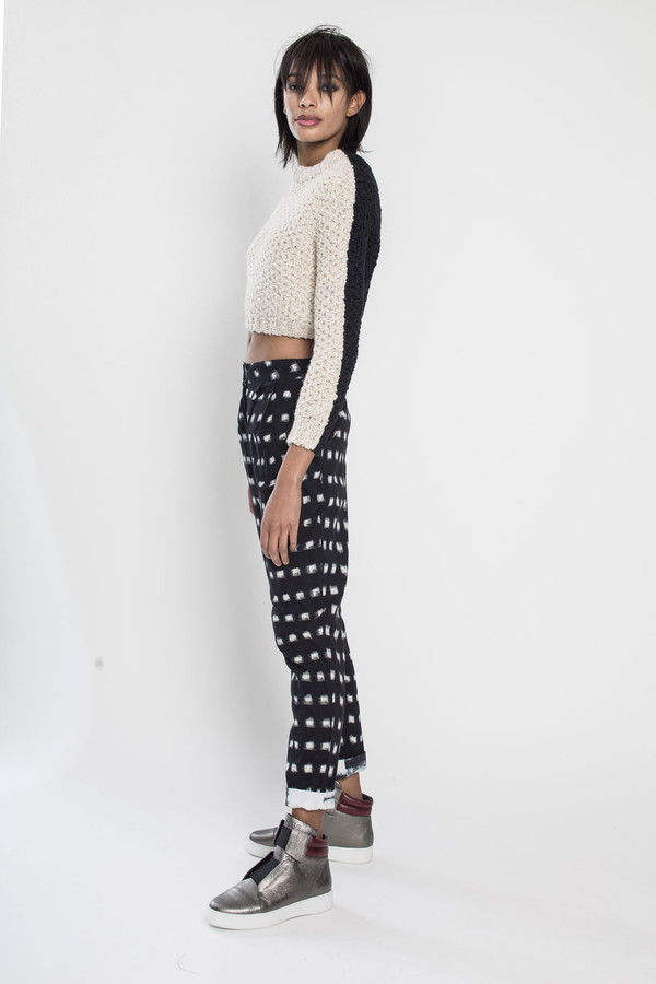 R/H Gaga Knit Sweater in Cream/Black R/H Gaga Knit Sweater in Cream/Black