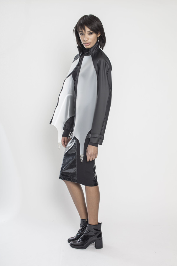 CHROMAT Garter Bomber in Black and White CHROMAT Garter Bomber in Black and White