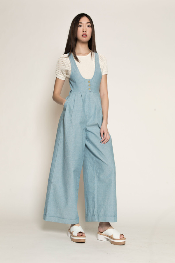 Kurt Lyle Olivia Suspender Pants in Denim Kurt Lyle Olivia Suspender Pants in Denim