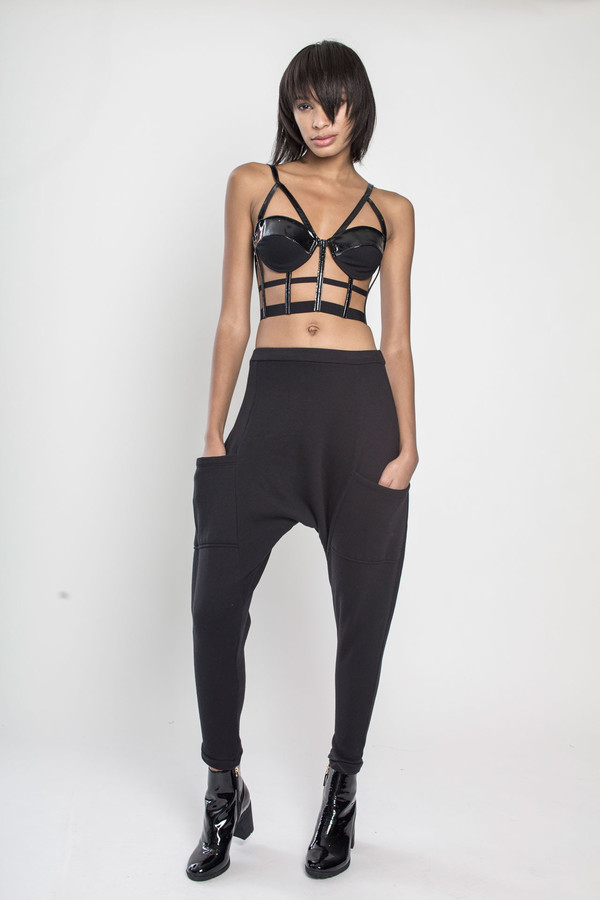 CHROMAT Patent Harness Bustier in Black Patent Leather CHROMAT Patent Harness Bustier in Black Patent Leather