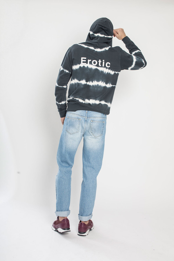 Men's SOULLAND Steinsland Hooded Sweat in Navy Tie Dye Men's SOULLAND Steinsland Hooded Sweat in Navy Tie Dye