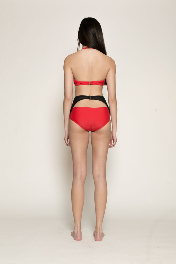 Chromat Yoko Highwaist Bottom in Red/Black Chromat Yoko Highwaist Bottom in Red/Black