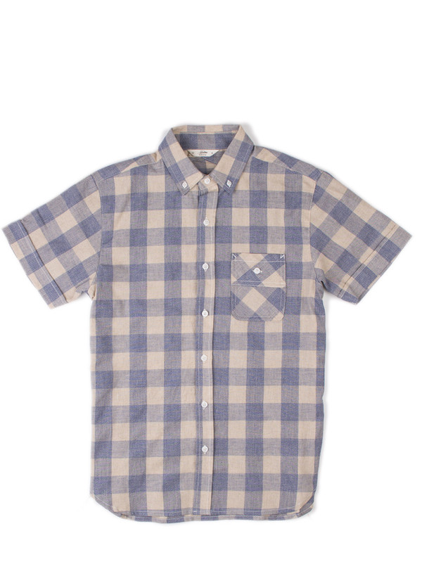 Men's 3Sixteen SS Workshirt Blue Mock Twist Men's 3Sixteen SS Workshirt Blue Mock Twist