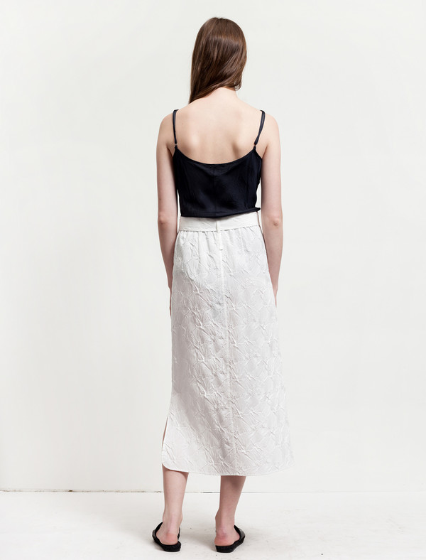 Thakoon Womens Long Embossed Skirt - White Thakoon Womens Long Embossed Skirt - White