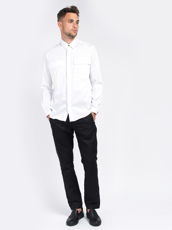 Carlos Campos Uniform Woven Shirt White Carlos Campos Uniform Woven Shirt White