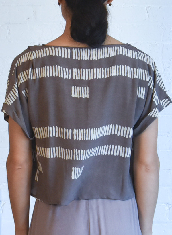Seek Collective Maggie Top, dove dashes print Seek Collective Maggie Top, dove dashes print