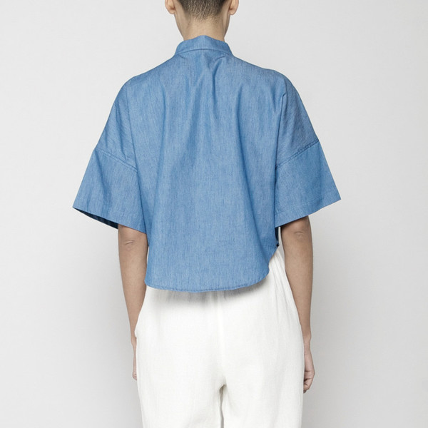 7115 by Szeki Pocket Cropped Shirt- Indigo SS16 7115 by Szeki Pocket Cropped Shirt- Indigo SS16