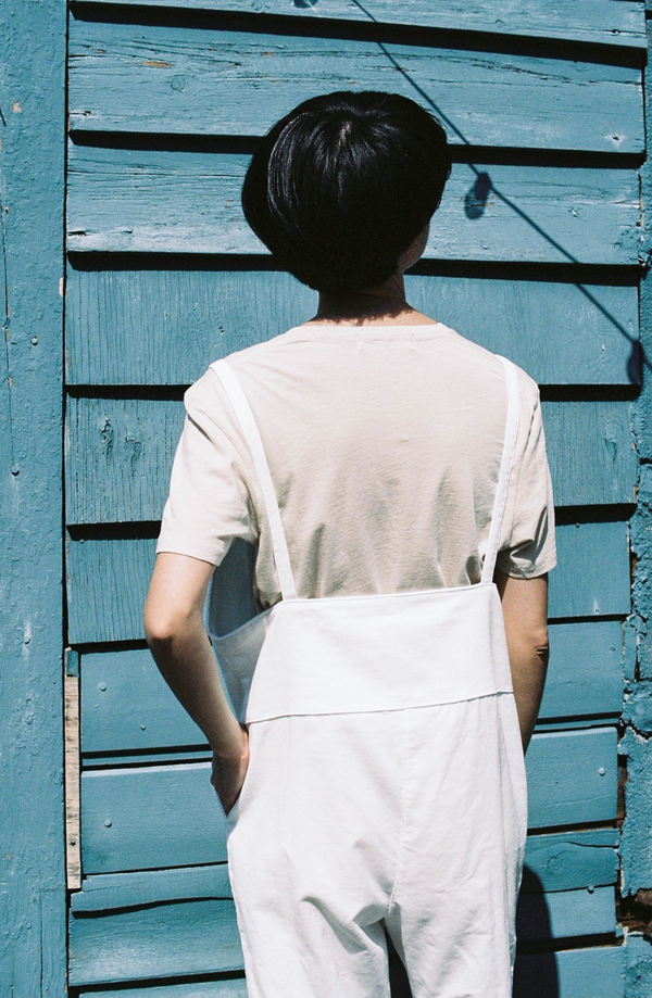 BaseRange Long Strap Overall - white corduroy BaseRange Long Strap Overall - white corduroy