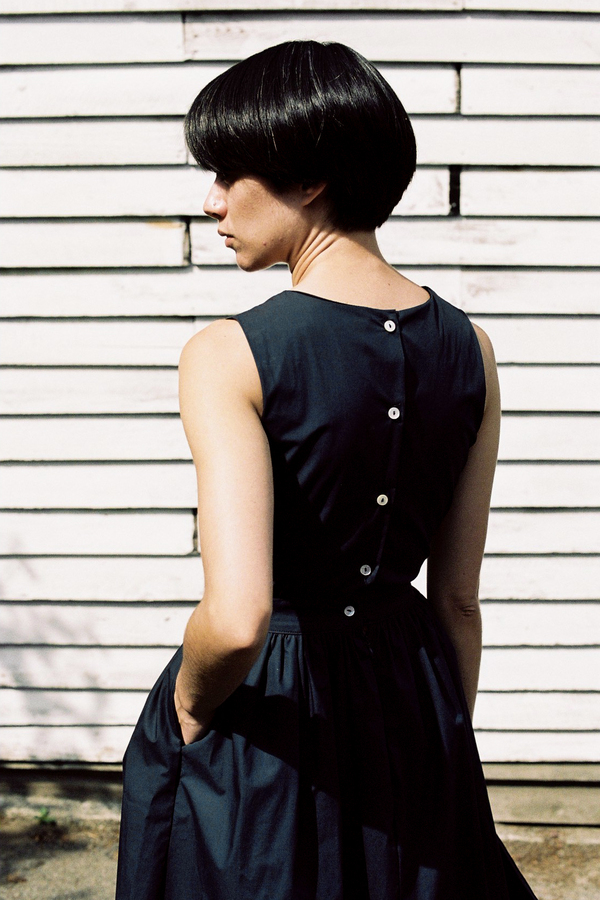Objects Without Meaning Button-Back Dress - navy Objects Without Meaning Button-Back Dress - navy