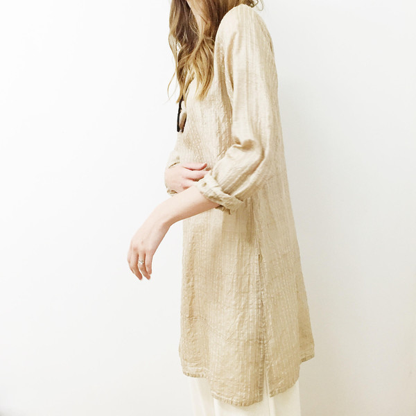 Johan Vintage Beige Silk Tunic Johan Vintage Beige Silk Tunic