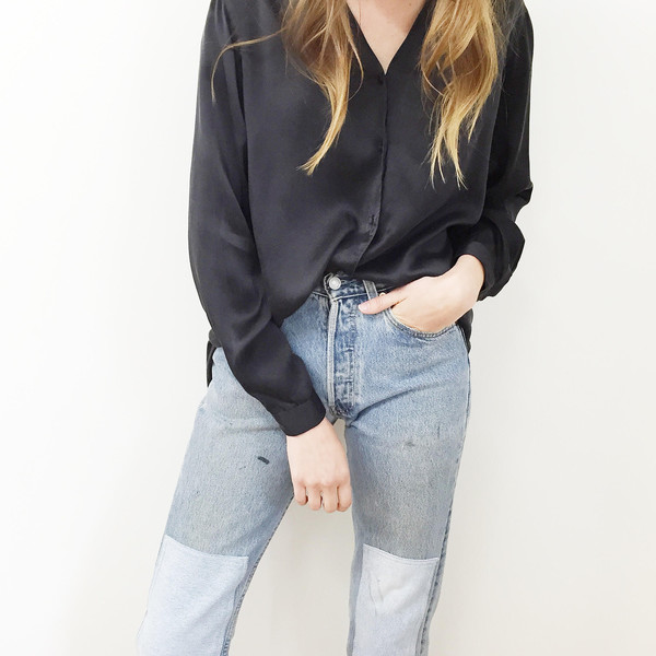 Johan Vintage Black Silk Shirt Johan Vintage Black Silk Shirt