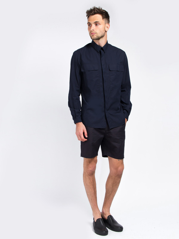 Men's Carlos Campos Uniform Woven Shirt Navy Men's Carlos Campos Uniform Woven Shirt Navy