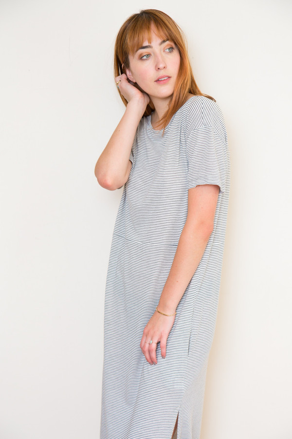 lacausa striped lounge dress lacausa striped lounge dress