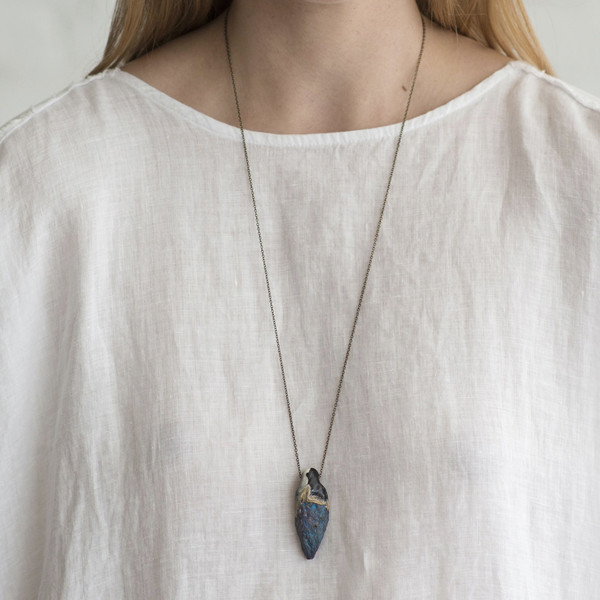 Adina Mills Peacock Pyrite on a Brass Chain Necklace - SOLD OUT Adina Mills Peacock Pyrite on a Brass Chain Necklace - SOLD OUT