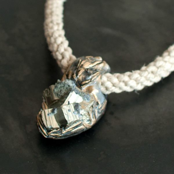 Adina Mills Pyrite Cluster Pendant Necklace Adina Mills Pyrite Cluster Pendant Necklace