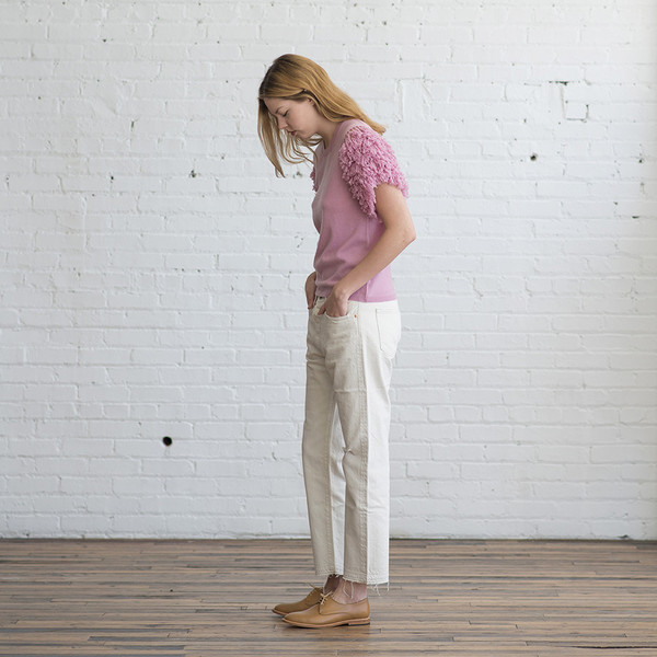 Chimala Used Ankle Cut Jeans Ivory - SOLD OUT Chimala Used Ankle Cut Jeans Ivory - SOLD OUT
