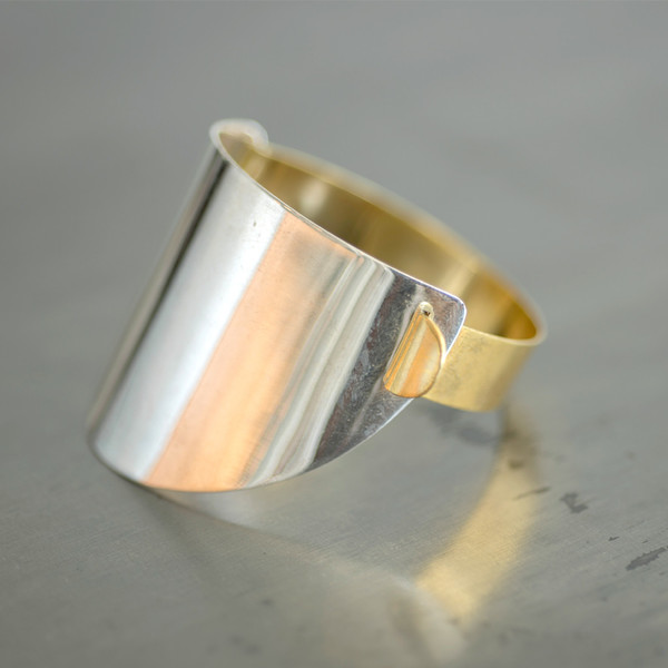 Erin Considine Ellipse Cuff Brass with SIlver Erin Considine Ellipse Cuff Brass with SIlver