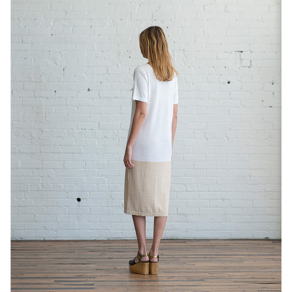 Lauren Manoogian Block Tall T Dress Cielo/Natural - SOLD OUT Lauren Manoogian Block Tall T Dress Cielo/Natural - SOLD OUT