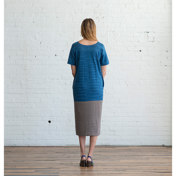 Lauren Manoogian Block Tall T Dress Indigo/Pimienta - SOLD OUT Lauren Manoogian Block Tall T Dress Indigo/Pimienta - SOLD OUT