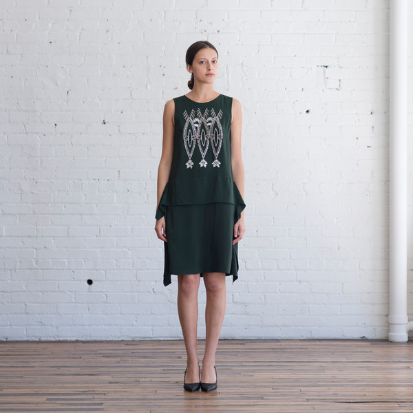 Megan Park Deco Shellwork Crepe Dress - SOLD OUT Megan Park Deco Shellwork Crepe Dress - SOLD OUT