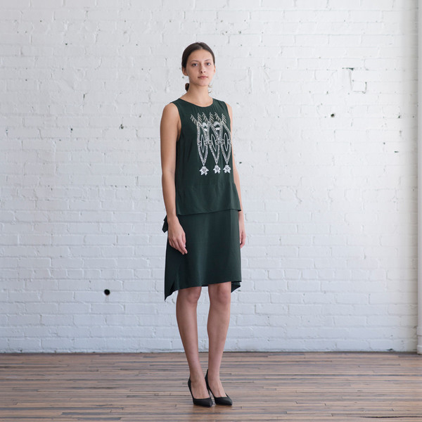 Megan Park Deco Shellwork Crepe Dress - SOLD OUT Megan Park Deco Shellwork Crepe Dress - SOLD OUT